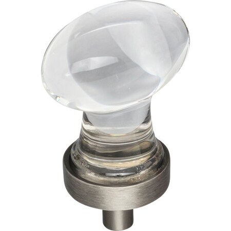 Jeffrey Alexander 1-1/4" Overall Length Brushed Pewter Football Glass Harlow Cabinet Knob G110BNBDL
